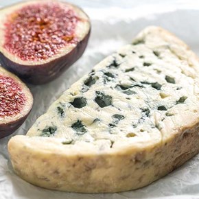 Blue veined cheese with dried fig