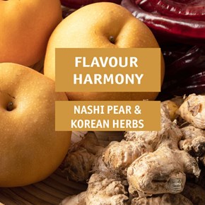 Flavour harmony: Nashi pear and Korean herbs