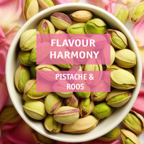 Flavour harmony: pistache en roos